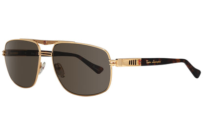 Tonino Lamborghini Aviator Gold Tortoise Sunglasses Model: TL602-S02 Side View