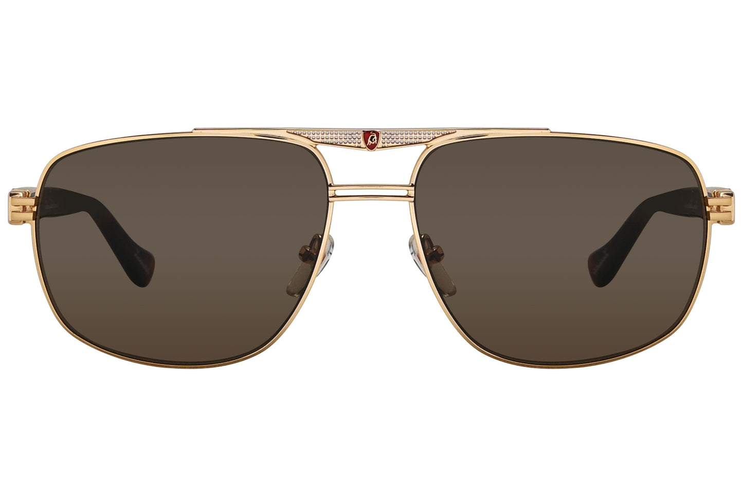 Tonino Lamborghini Aviator Gold Tortoise Sunglasses Model: TL602-S02 Front View