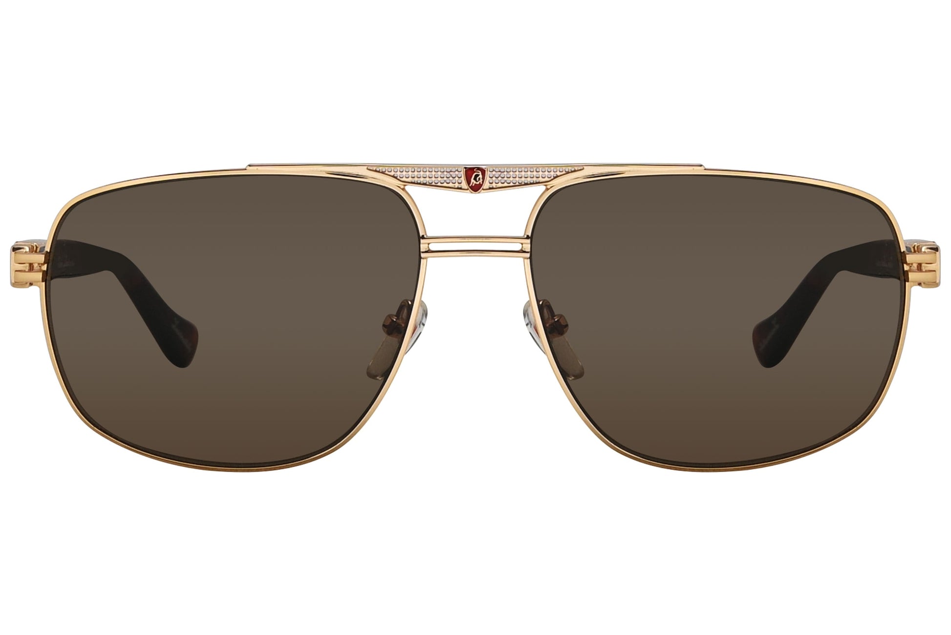 Tonino Lamborghini Aviator Gold Tortoise Sunglasses Model: TL602-S02 Front View