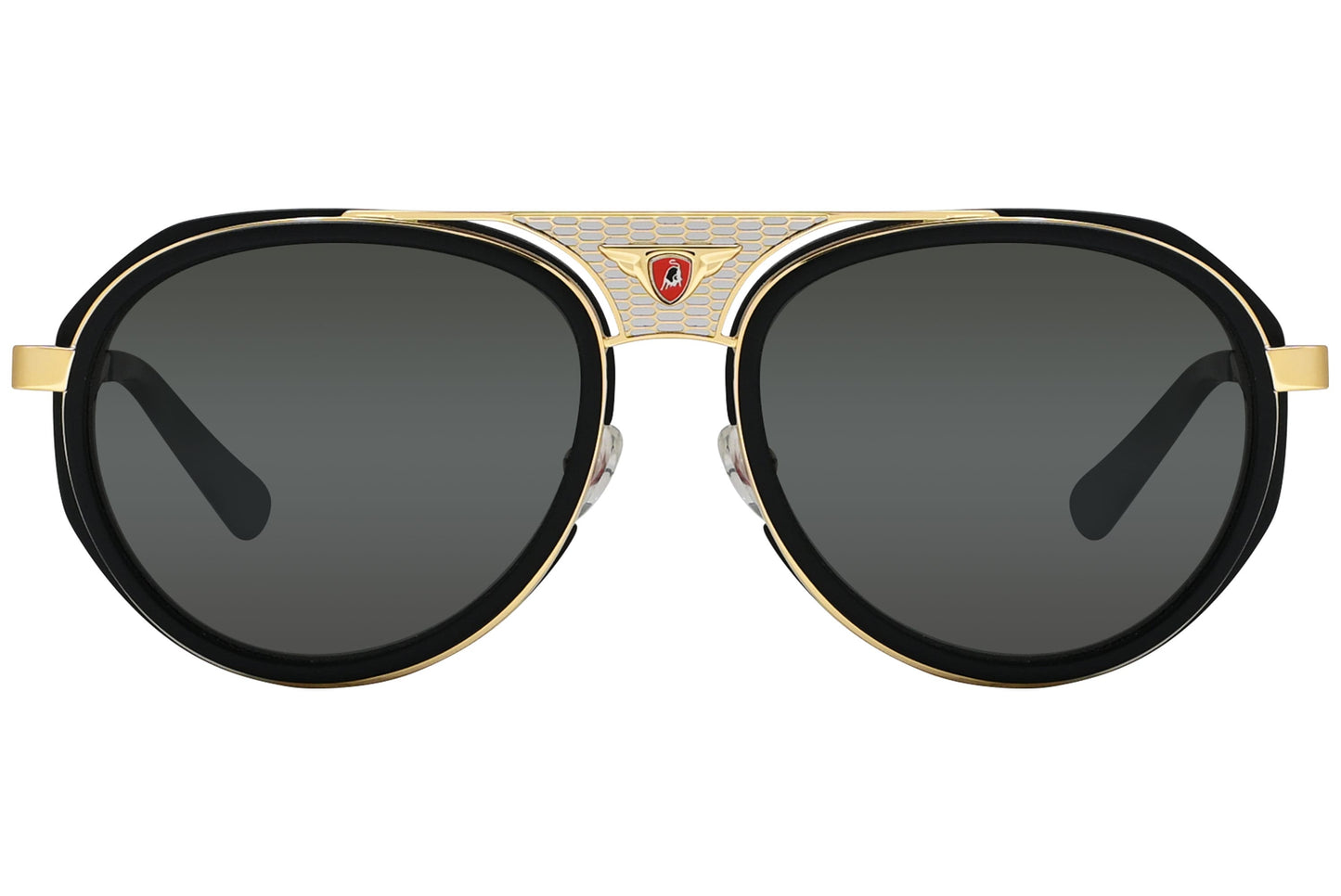 Tonino Lamborghini Aviator Gold with Black Sunglasses Model: TL605-S01 Front View