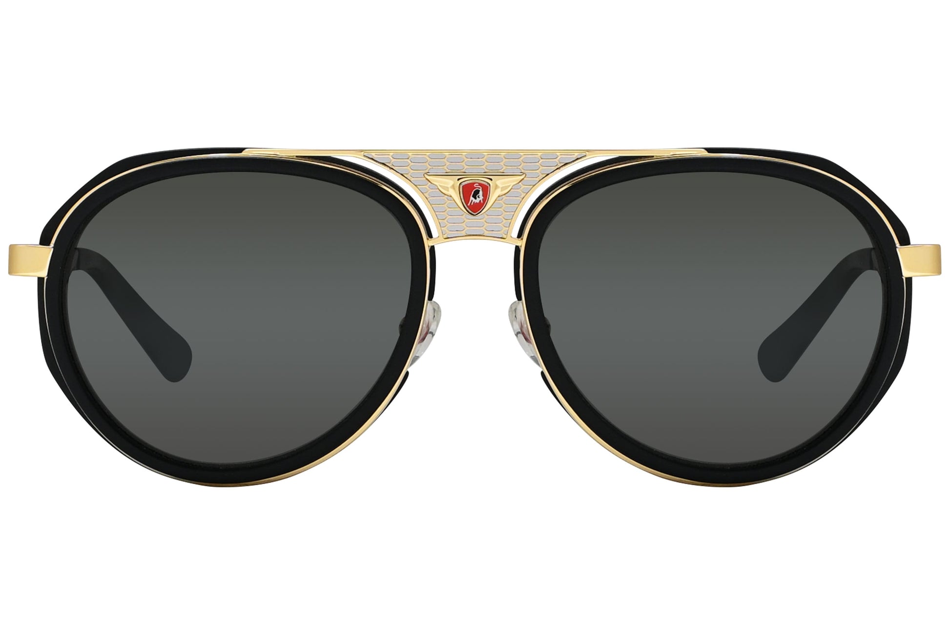 Tonino Lamborghini Aviator Gold with Black Sunglasses Model: TL605-S01 Front View