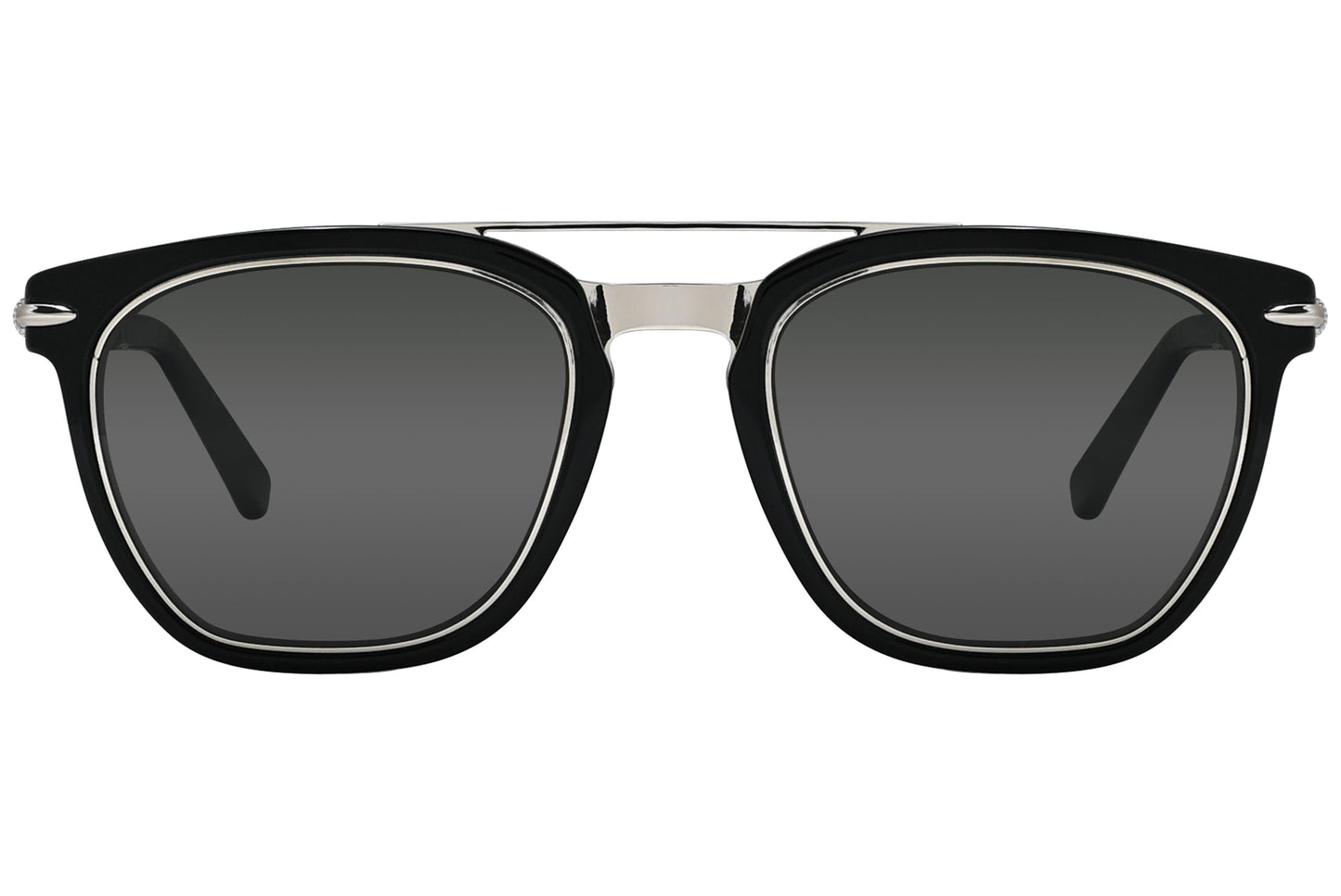 Tonino Lamborghini Aviator Black and Silver Sunglasses Model: TL800-S01 Front View