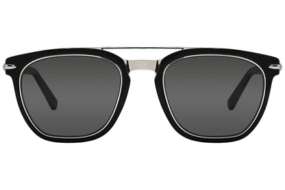 Tonino Lamborghini Aviator Black and Silver Sunglasses Model: TL800-S01 Front View