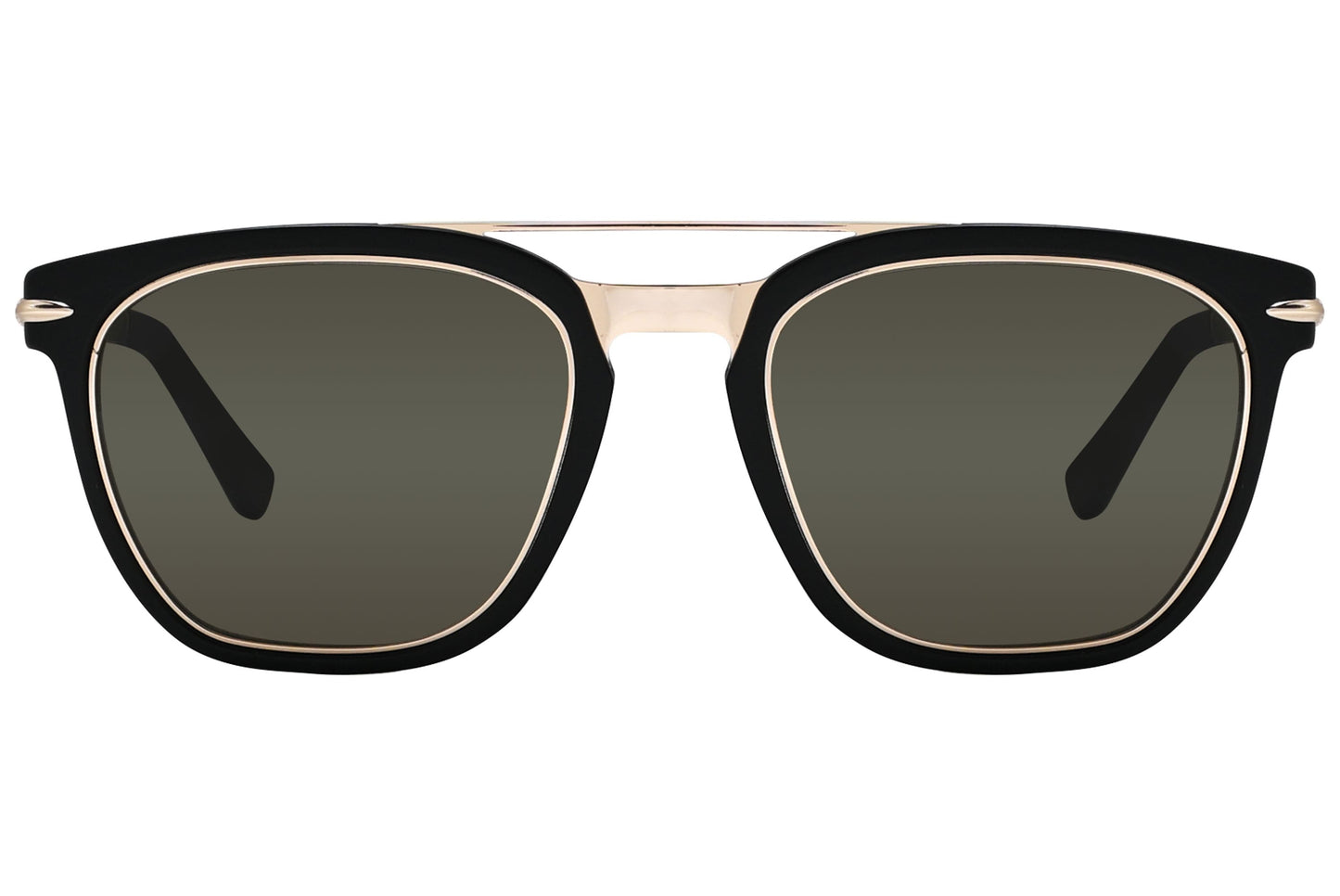 Tonino Lamborghini Aviator Black with Gold Sunglasses Model: TL800-S02 Front View