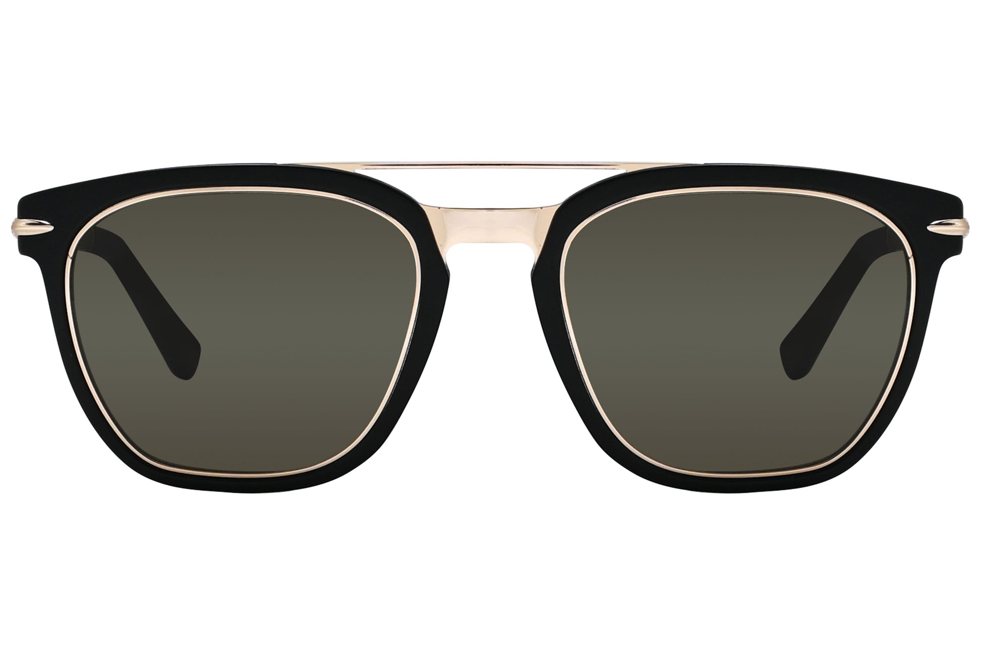 Tonino Lamborghini Aviator Black with Gold Sunglasses Model: TL800-S02 Front View