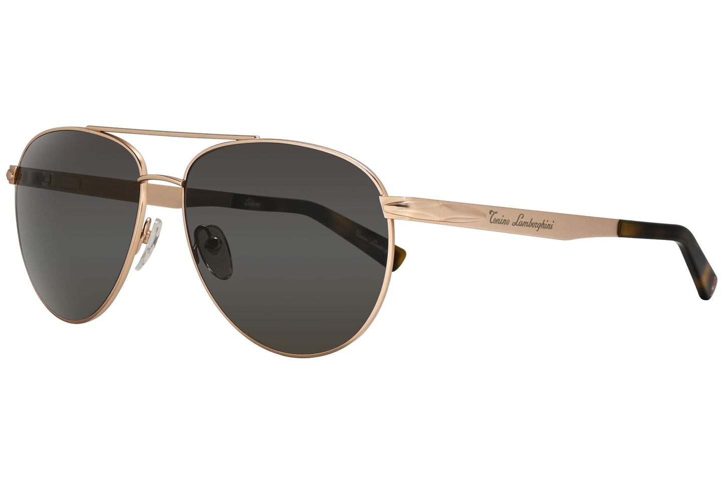 Tonino Lamborghini Aviator Gold Tortoise Sunglasses Model: TL801-S02 Side View