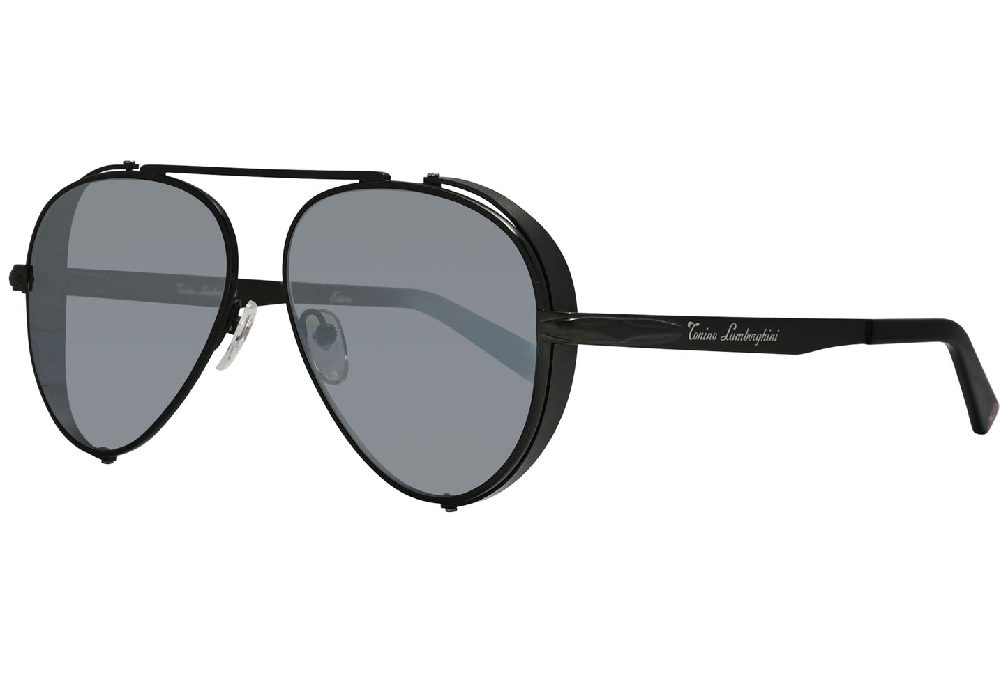 Tonino Lamborghini Aviator Black Sunglasses Model: TL802-S01 Side View