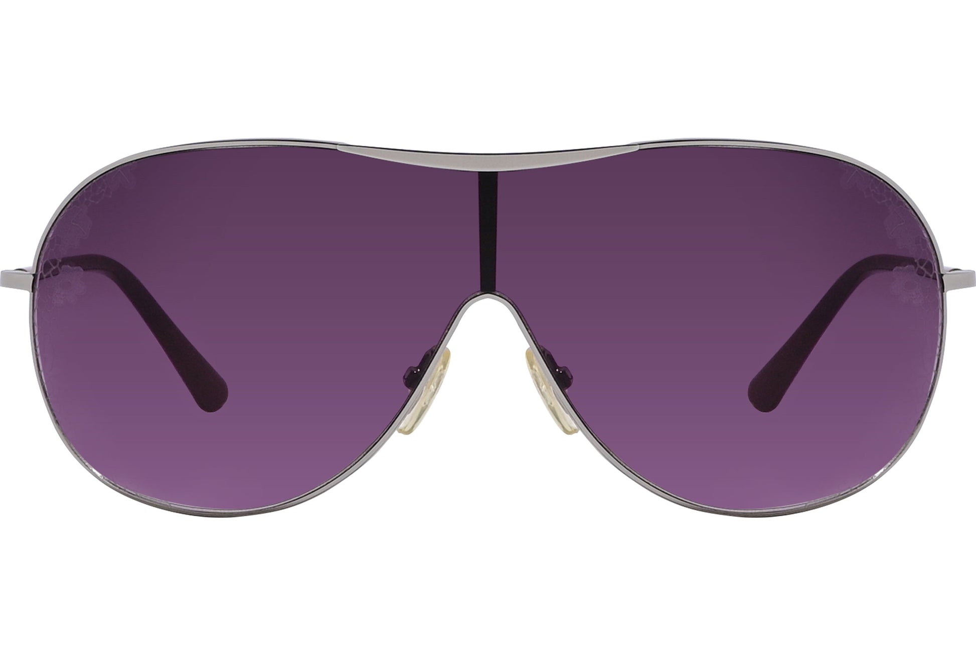 Valentino Purple Color Aviator Sunglasses Viewed From FrontAngle.