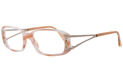 versace rectangle orange eyeglasses frame viewed from a 45-degree angle.