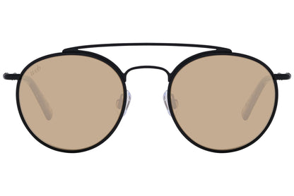 Web Black Color Aviator Sunglasses Viewed From Front Angle.