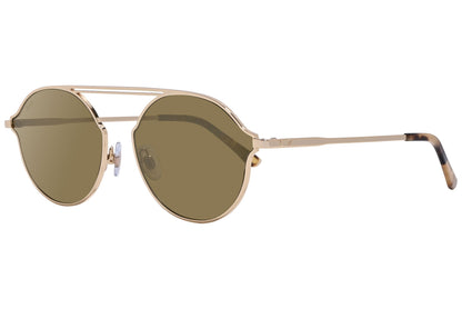 Web Gold Color Aviator Sunglasses Viewed From A 45-Degree Angle.