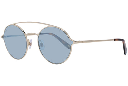 Web Gold Color Aviator Sunglasses Viewed From A 45-Degree Angle.