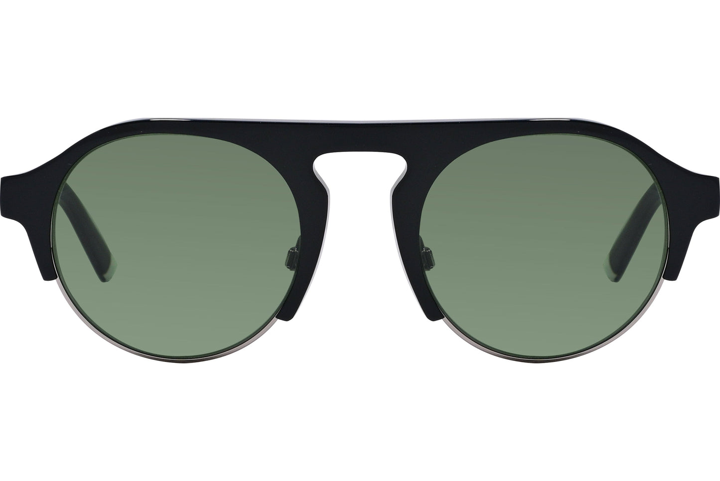 Web Black Color Aviator Sunglasses Viewed From Front Angle.