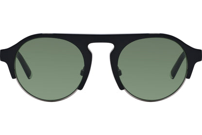 Web Black Color Aviator Sunglasses Viewed From Front Angle.