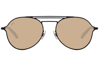 Web Black Color Aviator Sunglasses Viewed From Front Angle.