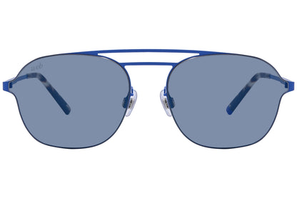 Web Blue Color Aviator Sunglasses Viewed From Front Angle.