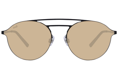 Web Black Color Aviator Sunglasses Viewed From Front Angle.