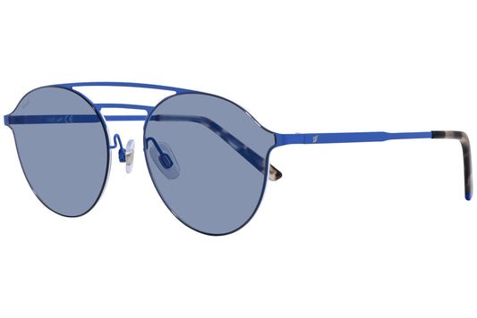 Web Blue Color Aviator Sunglasses Viewed From A 45-Degree Angle.