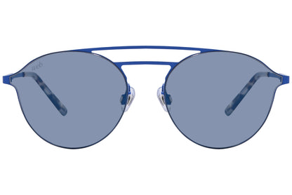 Web Blue Color Aviator Sunglasses Viewed From Front Angle.