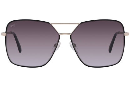 Web Black Color Square Sunglasses Viewed From Front Angle.