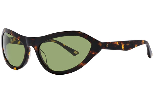 Web Tortoise Color Oval Sunglasses Viewed From A 45-Degree Angle.