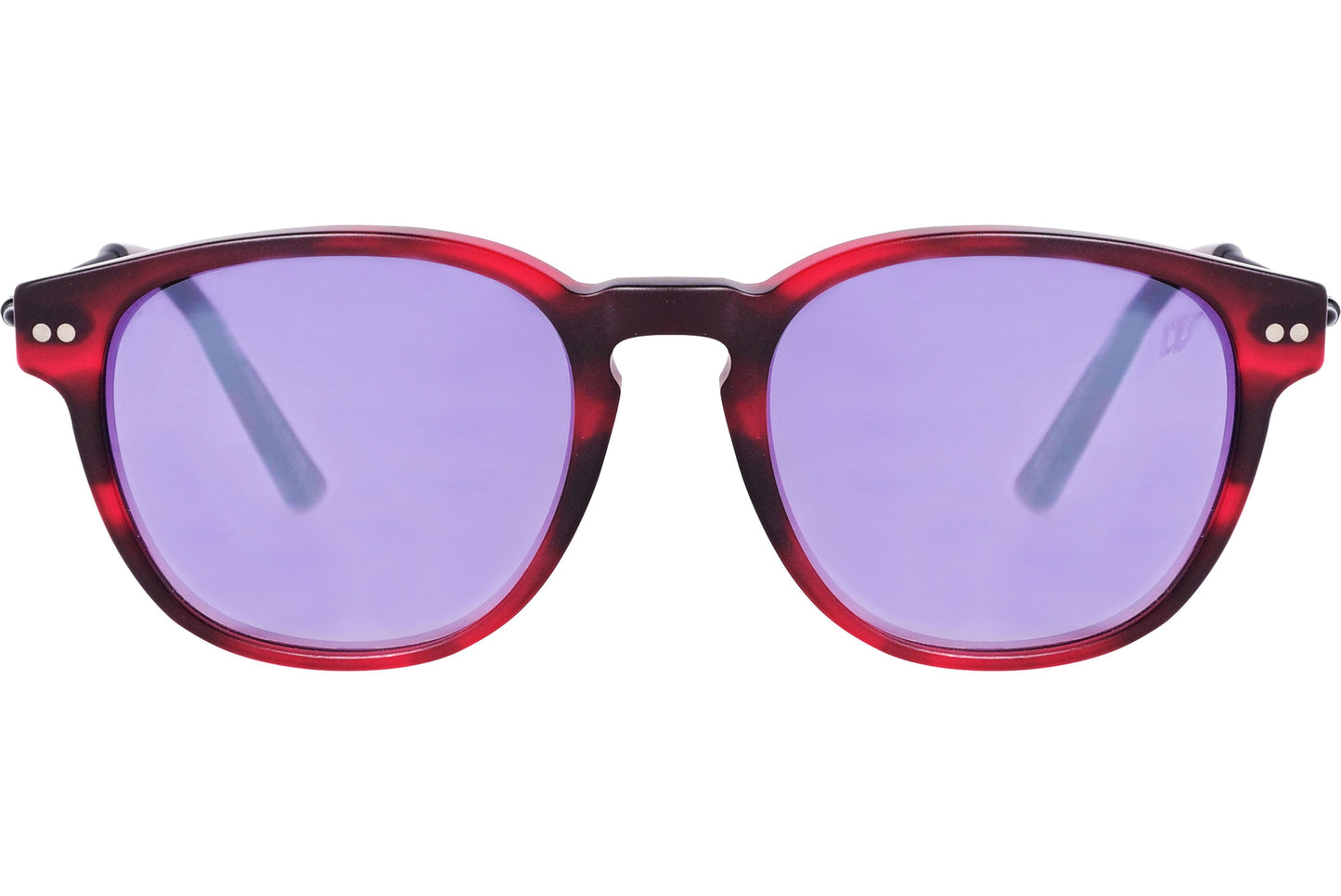 Web Red Color Wayfarer Sunglasses Viewed From Front Angle.