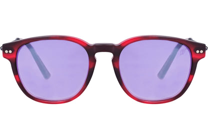 Web Red Color Wayfarer Sunglasses Viewed From Front Angle.