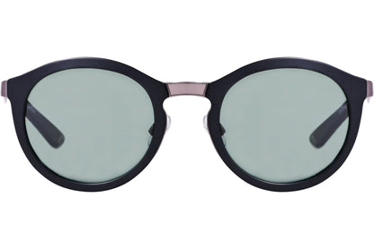 Web Black Color Round Sunglasses Viewed From Front Angle.