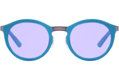 Web Blue Color Round Sunglasses Viewed From Front Angle.