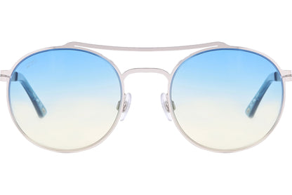 Web Blue Color Aviator Sunglasses Viewed From Front Angle.