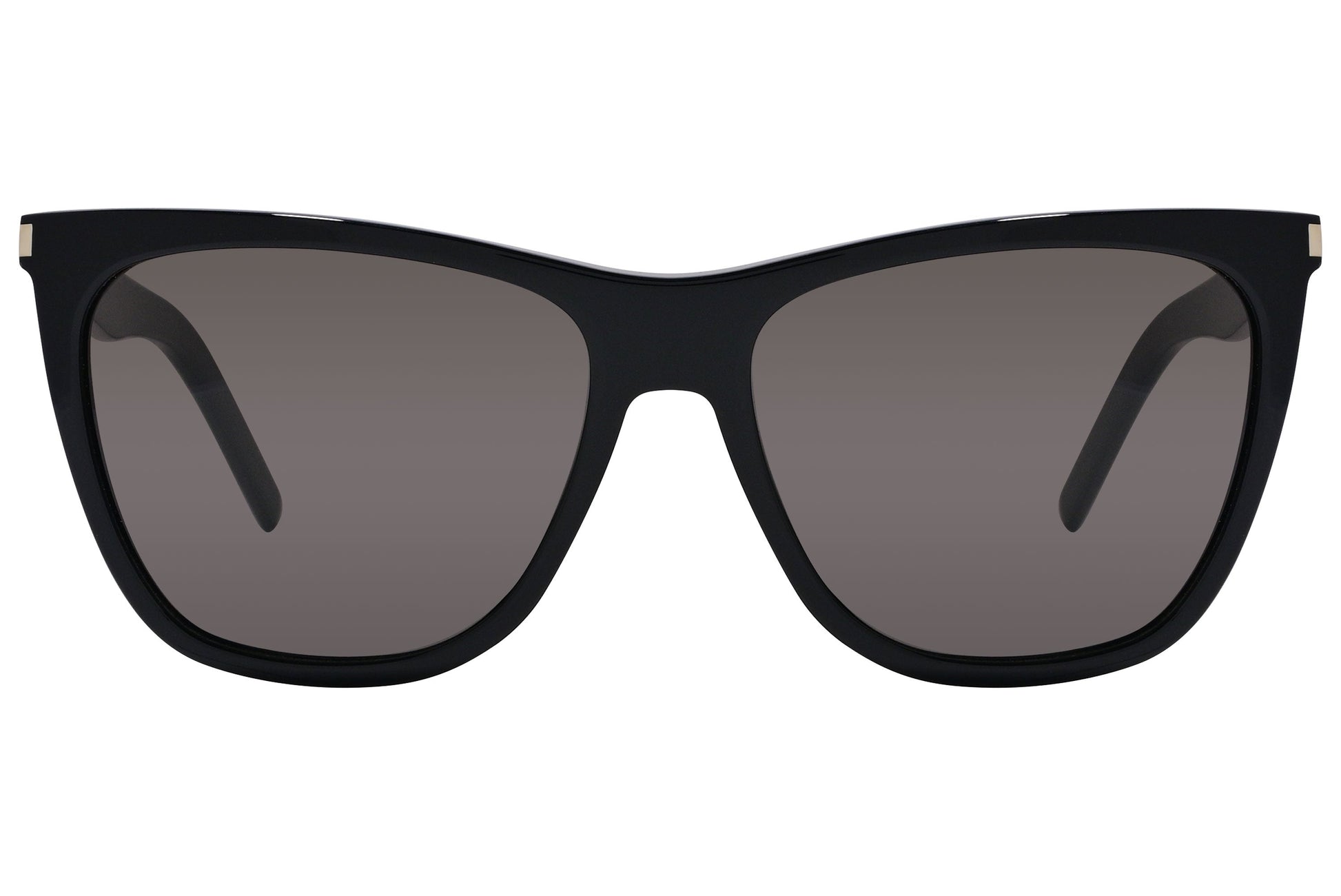 Yves Saint Laurent Black Color Square Sunglasses Viewed From Front Angle.