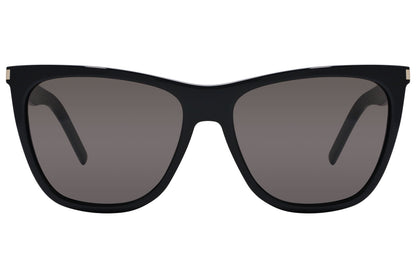 Yves Saint Laurent Black Color Square Sunglasses Viewed From Front Angle.