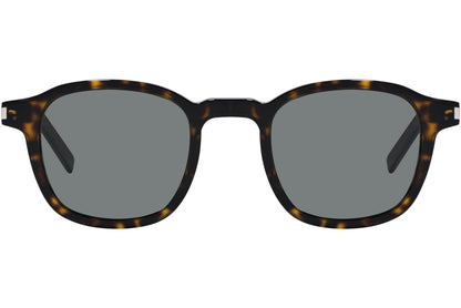 Yves Saint Laurent Tortoise Color Square Sunglasses Viewed From Front Angle.