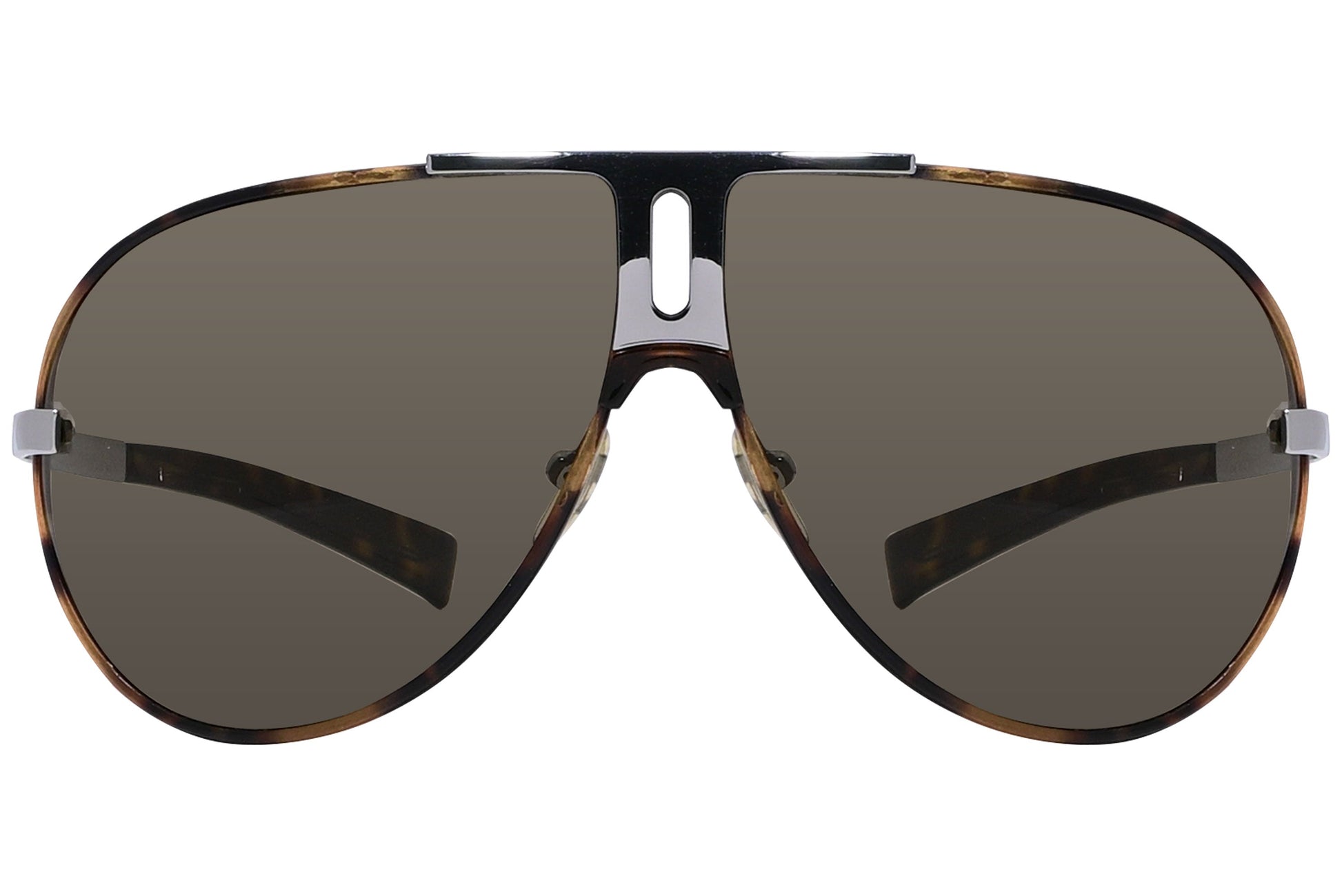 Yves Saint Laurent Tortoise Color Aviator Sunglasses Viewed From Front Angle.