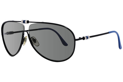 Yves Saint Laurent Blue, Black Color Aviator Sunglasses Viewed From A 45-Degree Angle.