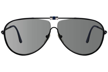 Yves Saint Laurent Blue, Black Color Aviator Sunglasses Viewed From Front Angle.