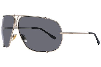 Yves Saint Laurent Gold Color Aviator Sunglasses Viewed From A 45-Degree Angle.