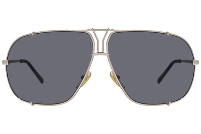 Yves Saint Laurent Gold Color Aviator Sunglasses Viewed From Front Angle.