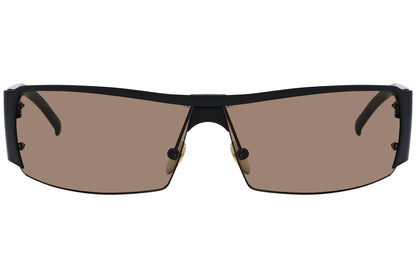 Yves Saint Laurent Black Color Sports Sunglasses Viewed From Front Angle.