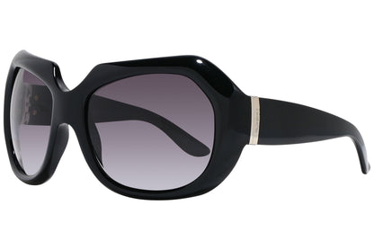 Yves Saint Laurent Black Color Geometric Sunglasses Viewed From A 45-Degree Angle.