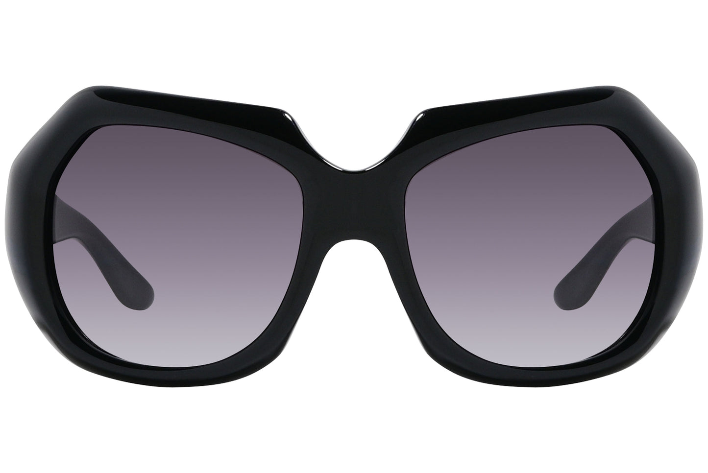 Yves Saint Laurent Black Color Geometric Sunglasses Viewed From Front Angle.