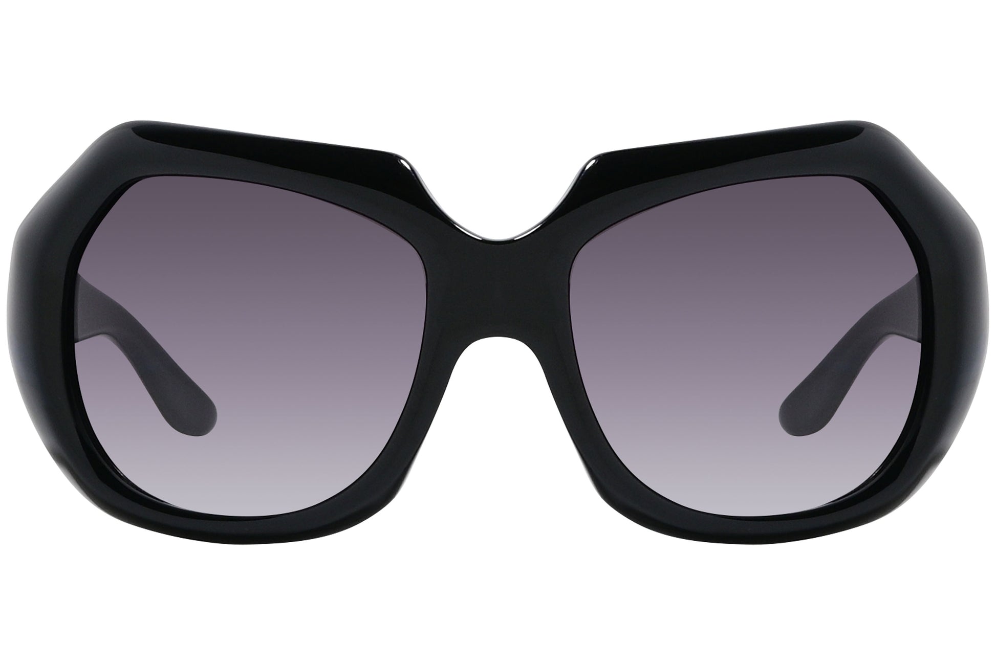 Yves Saint Laurent Black Color Geometric Sunglasses Viewed From Front Angle.