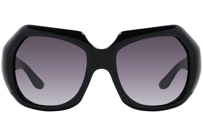 Yves Saint Laurent Black Color Geometric Sunglasses Viewed From Front Angle.