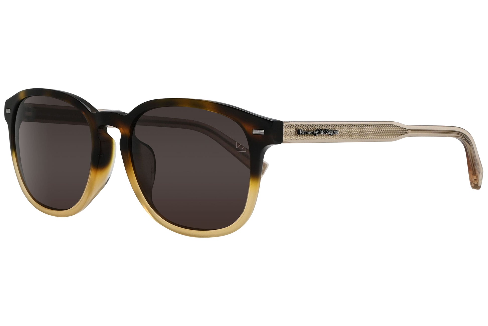 Ermenegildo Zegna Square Brown Sunglasses Model: EZ0005-F-56J Side View