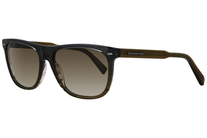 Ermenegildo Zegna Wayfarer Brown Sunglasses Model: EZ0041-20P Side View