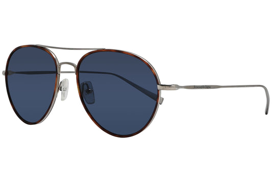 Ermenegildo Zegna Aviator Titanium Blue Sunglasses Model: EZ0053-TITANIUM-BLUE Side View