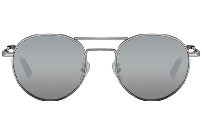 Ermenegildo Zegna Round Silver Sunglasses Model: EZ0089-D-14C Front View