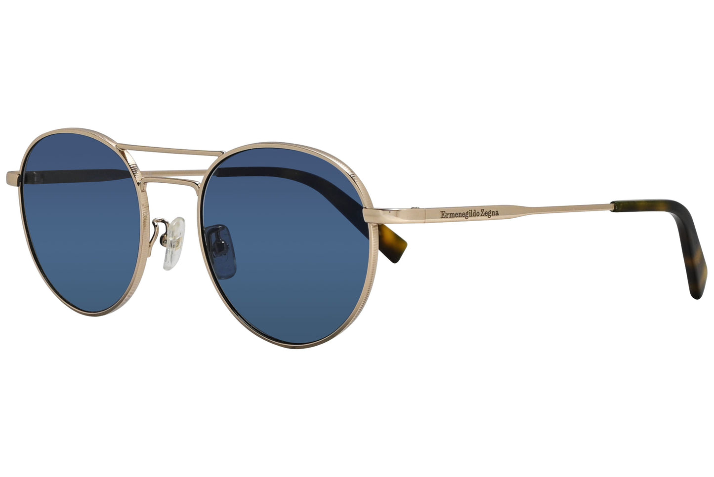 Ermenegildo Zegna Round Gold Sunglasses Model: EZ0089-D-28V Side View