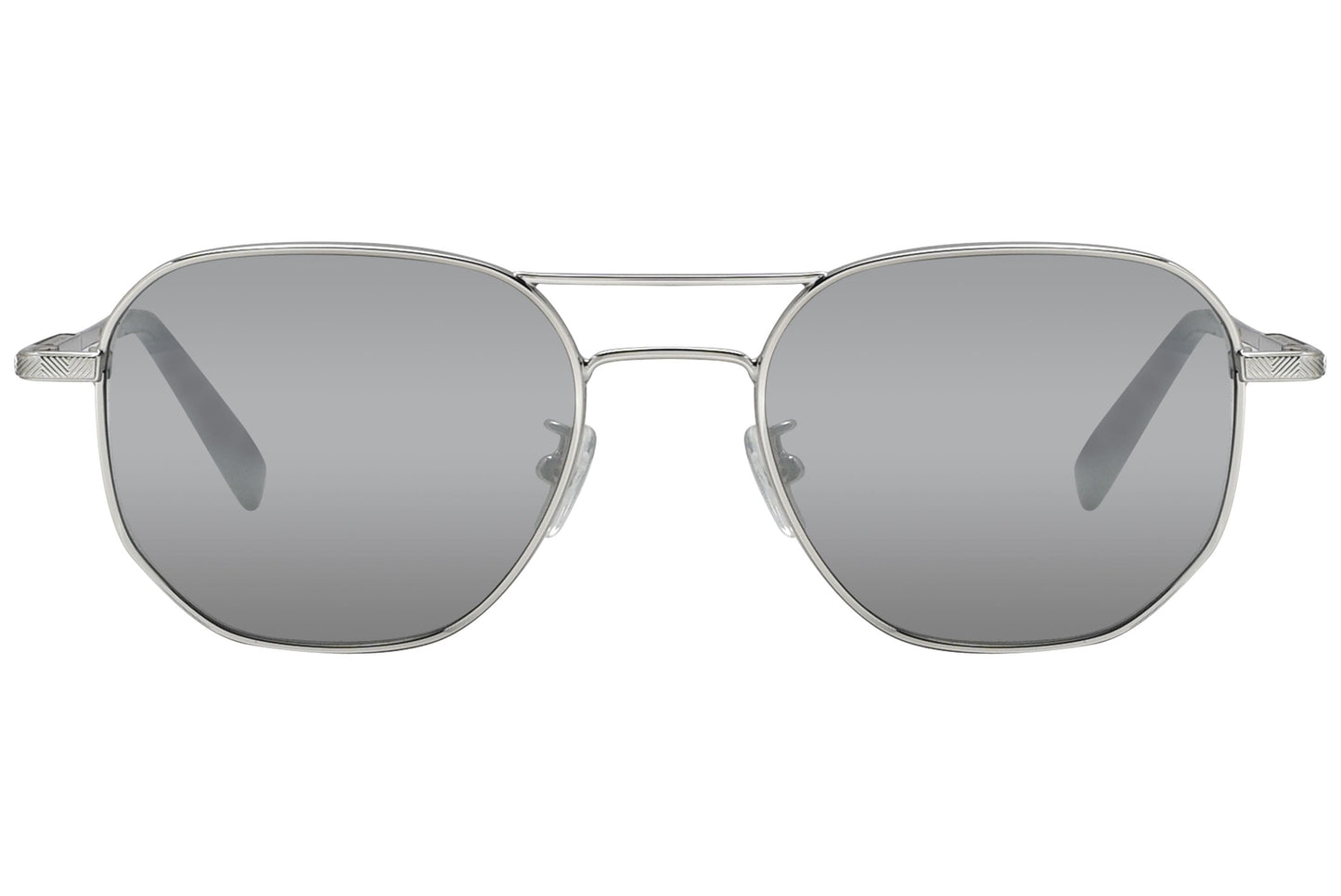 Ermenegildo Zegna Geometric Silver Sunglasses Model: EZ0093-D-18C Front View