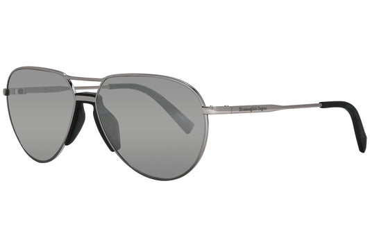 Ermenegildo Zegna Aviator Silver Sunglasses Model: EZ0096-14C Side View